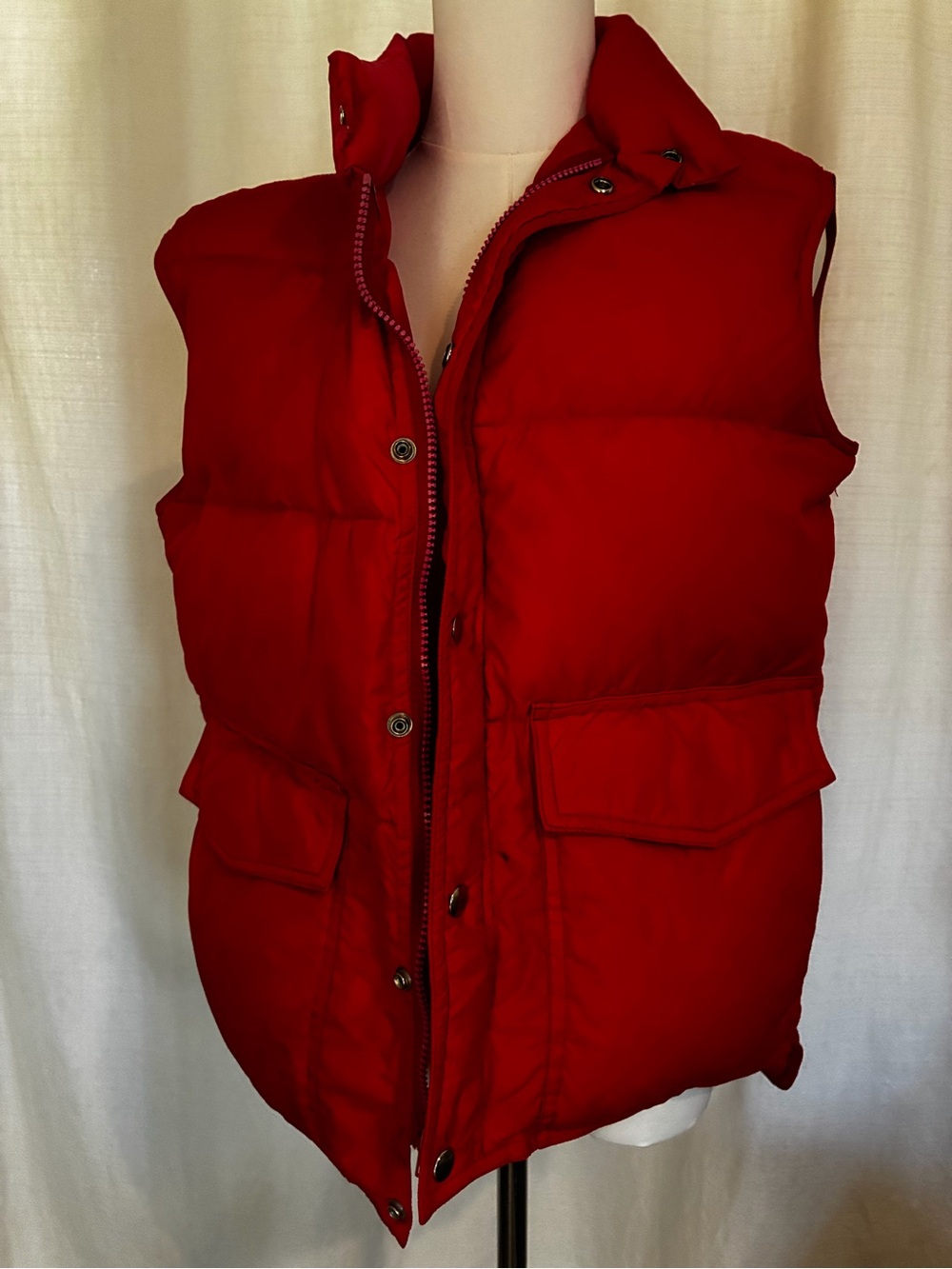 Vintage red Puffer Vest Sleeveless Jacket